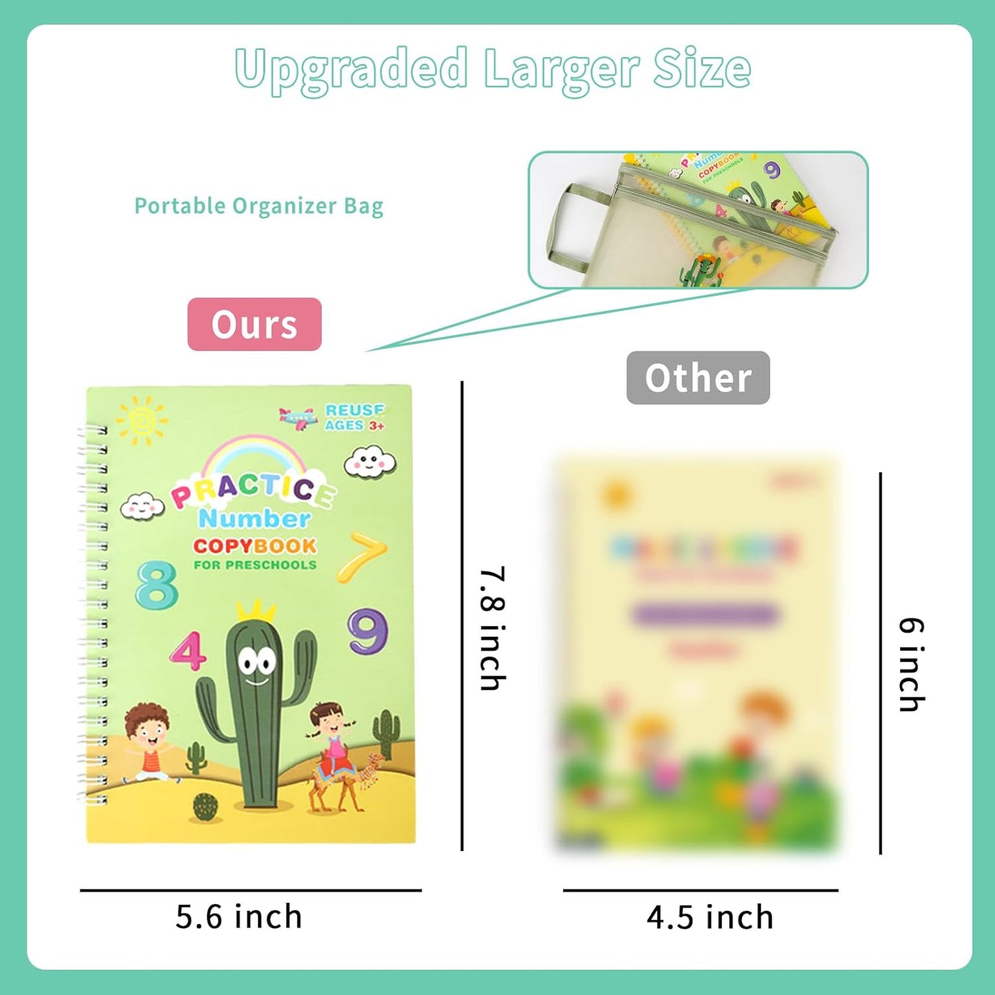 Skiennix Handwriting Practice Kit - Grooved Reusable Copybooks for Kids | Ideal for Preschool & Kindergarten