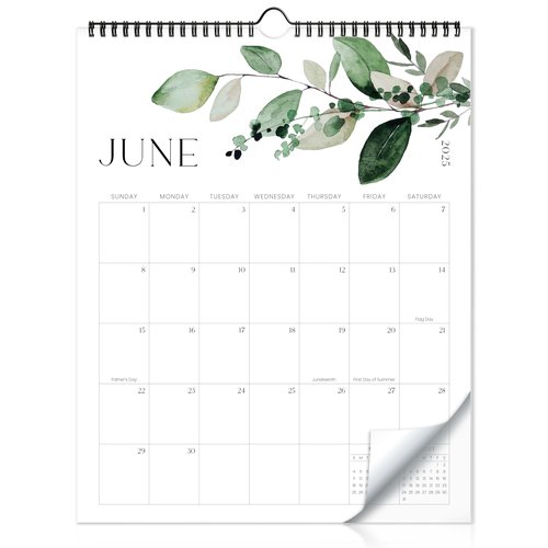Aesthetic 2025-2026 Wall Calendar - Runs from June 2025 Until December 2026 - The Perfect Large Modern Greenery Calendar Planner for Easy Organizing