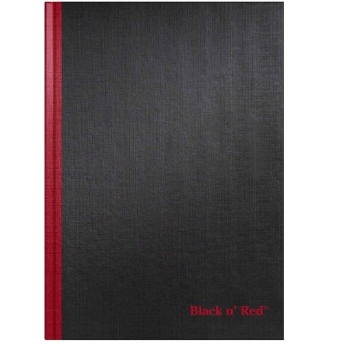Black n' Red Notebooks, Business Journals, 3 Pack, 11-3/4" x 8-1/4", 96 Sheets, Ruled, Optik Paper, Hardcover, Casebound, Black (400123487)