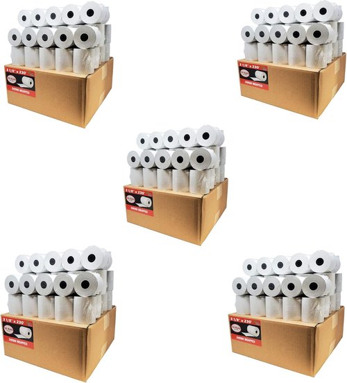 BuyRegisterRolls Thermal Paper Receipt Rolls - 500 Rolls, 3 1/8" x 230", BPA Free, Premium German Quality