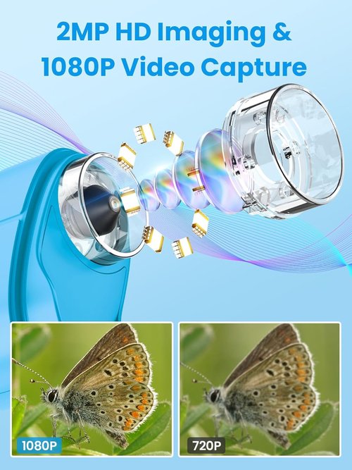 Kids Microscope by [Brand Name] - 2.4 Inch Digital Magnifier with 1000X Magnification | Educational Gift for Ages 3+, Blue