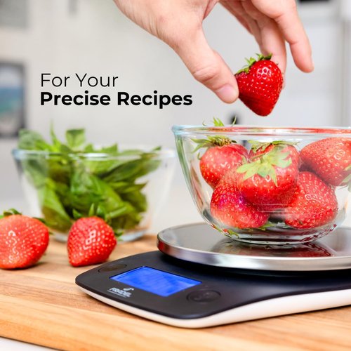 Fradel Digital Kitchen Food Scale - 11lb Capacity in Grams & Ounces for Cooking, Baking & Weight Loss