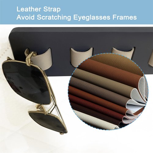 FINDAMAZE Sunglasses Organizer Wall Mounted Wood Sunglass Holder for Home Glasses Holder/Sunglasses Rack,Home Decor (Gray-1pcs-long)