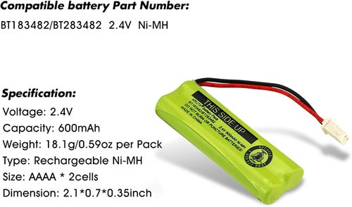 Kruta Cordless Phone Battery - Compatible with Vtech DS6401/DS6421/DS6422 - Pack of 4
