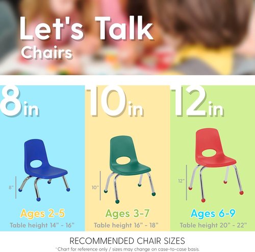 FDP 10 School Stack Chair - Stacking Student Seat with Chromed Steel Legs | Light Gray (6-Pack)