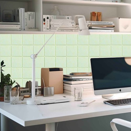 Honoson 12 Pack 48 x 36 Inches Large Cork Board Felt Wall Tiles with Safe Adhesive Large Decorative Vision Wall Board for Walls Home Office(Sage Green)