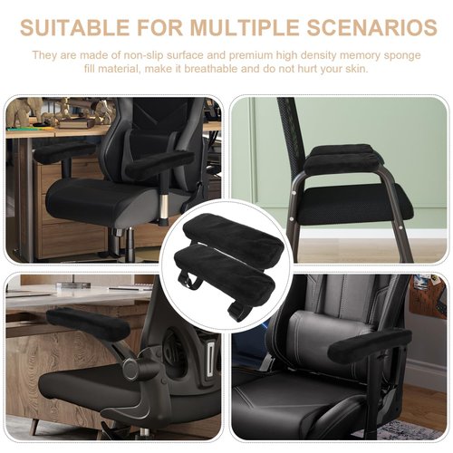 TOGEVAL 2Pcs Chair Armrest Cushions Ergonomic Sponge Arm Pads for Office Gaming and Wheelchairs Replaceable Armrest Covers for Desk Comfort and Support