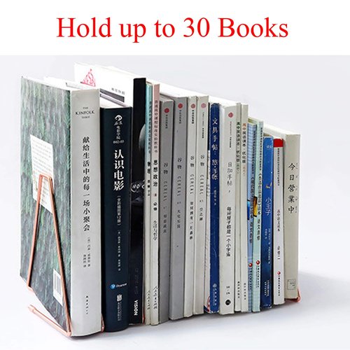 Mantouxixi Book Holder File Holder Stand Magazine Rack File Organizer, Metal Wire Desktop Book Organizer Bookshelf Rack,Adjustable Triangle Display Rack for Decoration Home Office- 7 Slots Gold