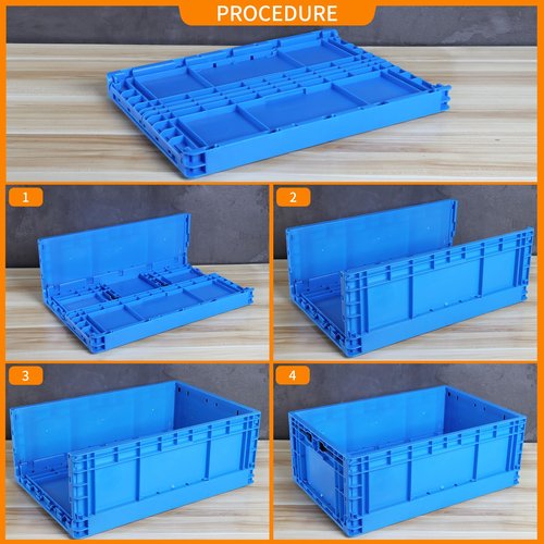 QTJH Collapsible Storage Bin Containe 52 Liter Transfer Open Bins plastic storage box,milk crates heavy duty Transit storage (2)