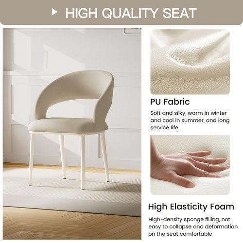 Guyii 62.8" Dining Table Set for 4 Cloud Dining Table with 4 Chairs Irregular Kichen&Dining Table Set for 4 Kichen Table Set for 4 Cream White for Dining Room Kichen Room Restaurant
