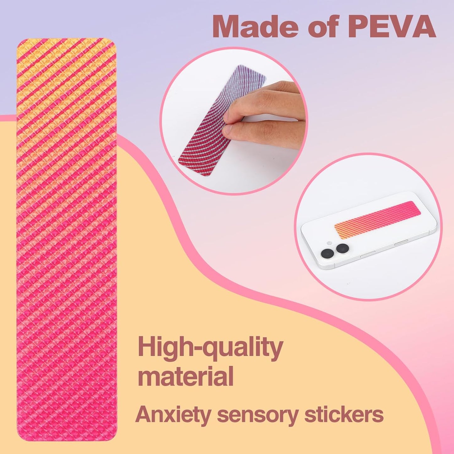 Skiennix Anxiety Sensory Stickers - 36 Textured Strips for Stress Relief | Perfect for Teens & Adults