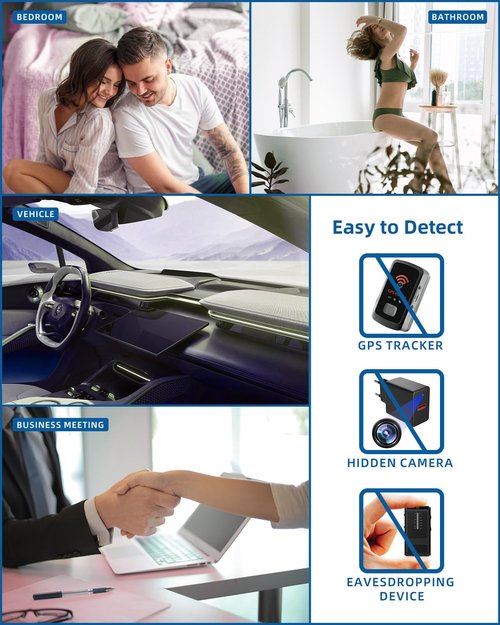 FIBATDOR Hidden Camera Detectors - Spy Camera Finder GPS Tracker Detector, Bug Detector for Travel, Hotels, Car