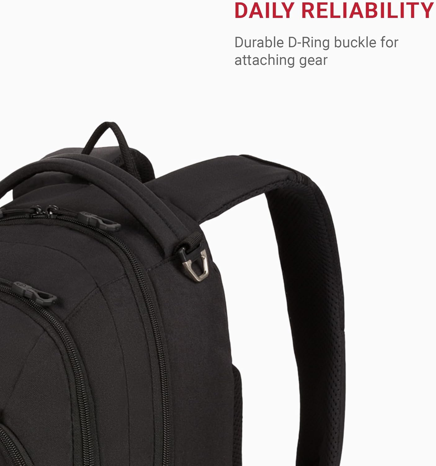 SwissGear 1186 Special Edition 13” Laptop Backpack - Compact Black Tech Bag with Reflective Accents & Organizer Pockets