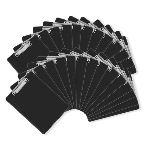 Black Clipboards, PANDRI 26 Pack Plastic Black Clipboards with Low Profile Clip 12.5 x 9 Standard Letter Size Clipboard for classrooms Office