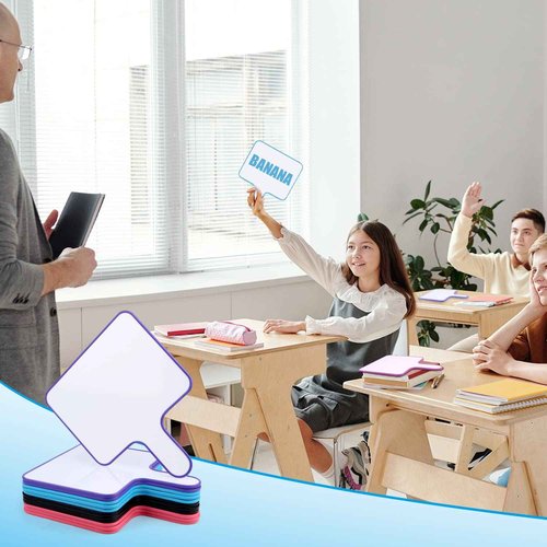 12pcs Dry Erase Answer Paddle, Answer White Boards Double Sided Whiteboard Pack Dry Erase Answer Board for Office School Classroom Teaching Meeting Family Party (9.6x8inch)