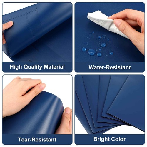 Fulmoon 48 Pack Plastic Folders with 2 Pockets 11 x 9 Inch Heavy Duty File Pocket Folders Fit Letter Size Paper Bulk for School Office Home Supply(Navy Blue)
