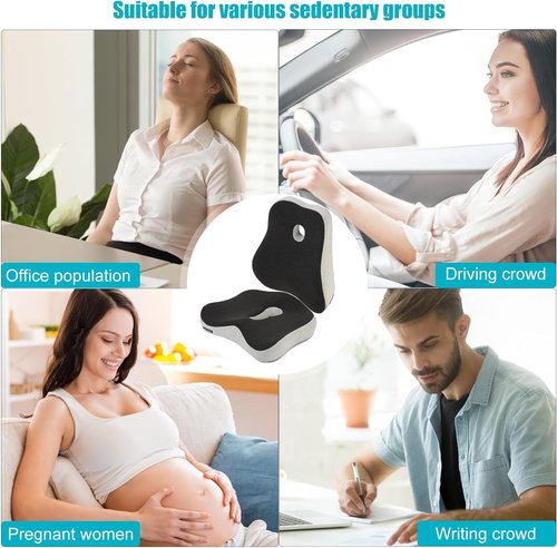 Karmadrenix Coccyx Seat Cushion, Sciatica Pain Relief Tailbone Cushion for Office Chair, Car Seat, and Home Seat, Office Chair Cushions for Back and Butt