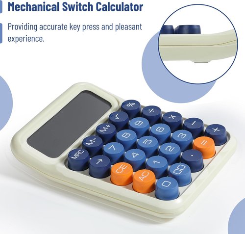 Mr. Pen - Mechanical Switch Calculator with 12-Digit LCD Display | Colorful Design & Large Buttons