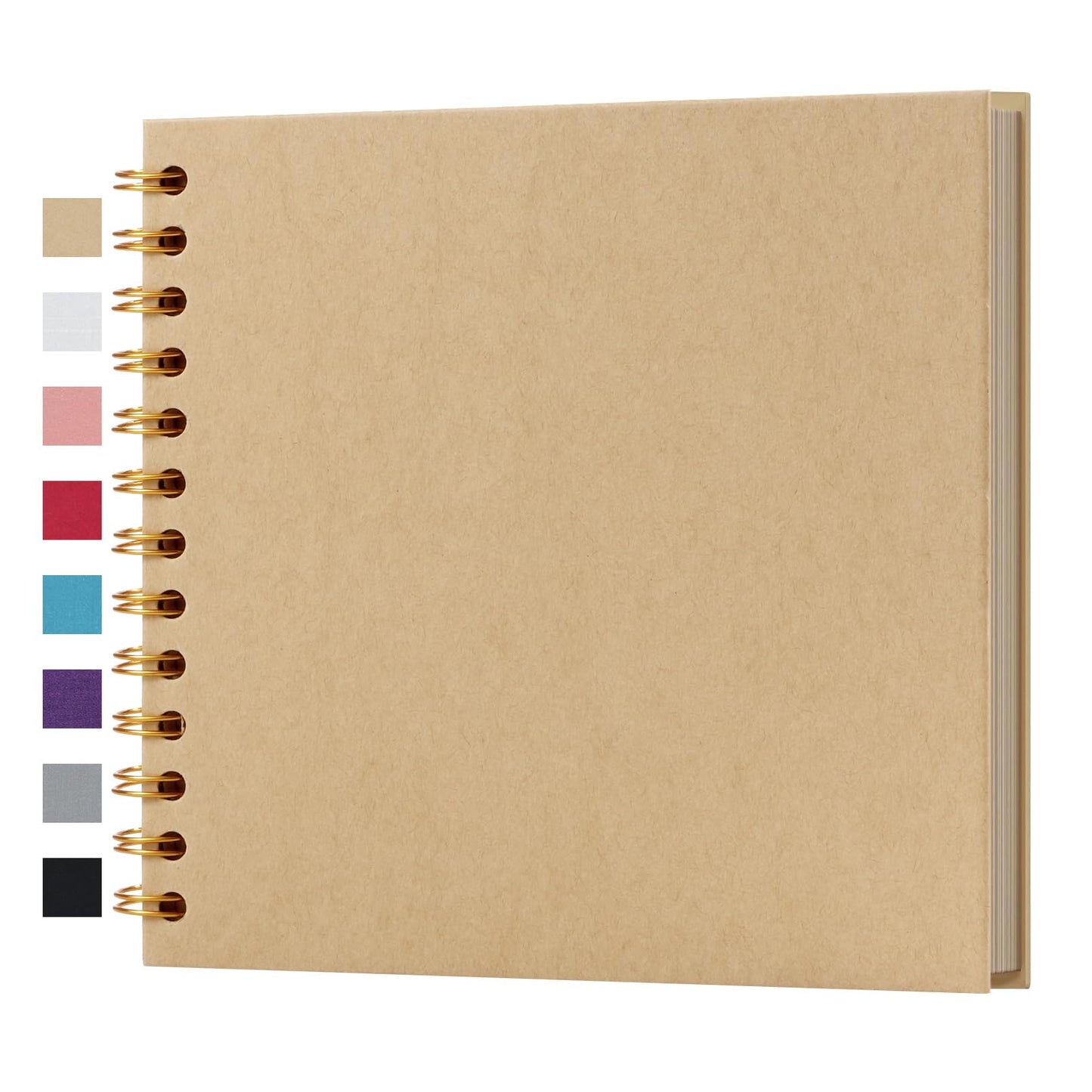 potricher 7 x 7 Inch DIY Scrapbook Album 40 Pages Hardcover Kraft Paper Scrap Book Photo Albums Memory Book for Wedding and Anniversary Family (Yellow, 7 Inch)