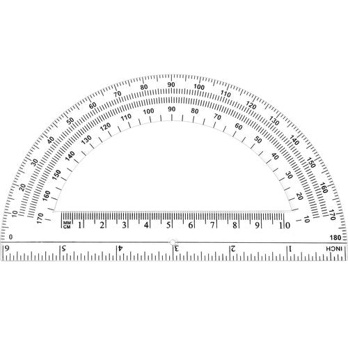 Zonon 200 Pieces Plastic Protractors Bulk Classroom Clear Math Protractors 180 Degrees 6 Inch for Geometry Student, Angle Measurement, Students Back to School Supplies Office Supplies