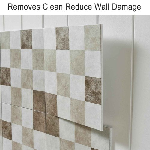 Lightomorrow 12-Pack Felt Wall Tiles, Large Bulletin Board with Safe Removable Adhesive Tapes, 11.8 x 11.8in Panels Alternative for Home Wall Decor, Checkered Pattern