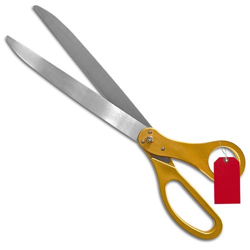Extra Large Grand Opening Scissors – 30 Inch Gold Ceremonial Scissors for Ribbon Cutting Grand Opening Golden Shears for Special Event Giant Shears Gold for Inauguration and Ceremony