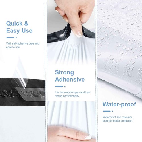 Metronic 300 Pcs Poly Mailers 12x15.5, Medium Size Shipping Bags for Small Business Supplies,White Poly Mailer Bags for Clothing Packing Supplies, Strong Adhensive Shipping Mailing Envelopes Self Seal