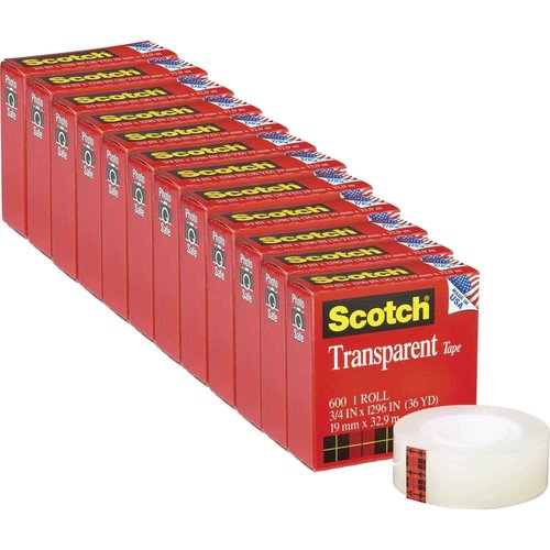 Scotch Transparent Tape - 3/4"W (12 Count)