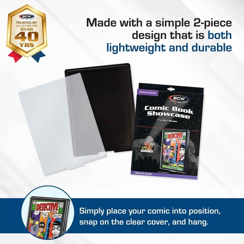 BCW Comic Frame with UV Protection | Display Case Showcase | Silver Age, 3 Pack
