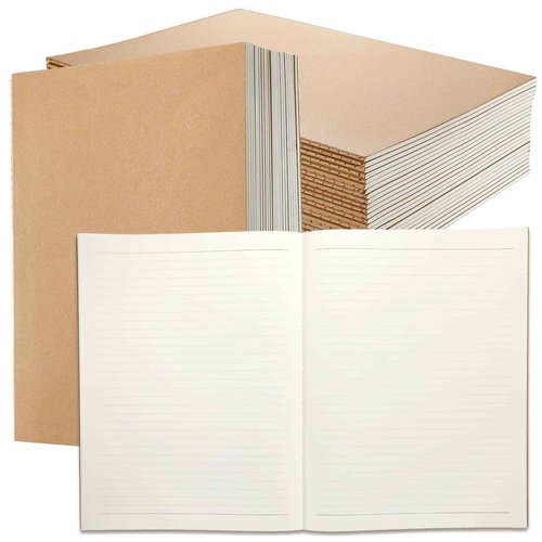 Lincia 36 Pack Large Kraft Notebooks Bulk, 8.5 x 11 Inch College Ruled A4 Subject Diary Journals Notebooks for Office Notes Writing Supplies, 60 Pages