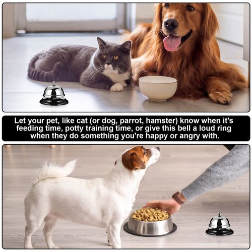 QTLCOHD 12 Pack Call Bell 3.35 Inch Diameter with Metal Anti-Rust Construction, Desk Bell, Service Bell for Hotels, Schools, Restaurants, Reception Areas, Hospitals, Warehouses (Silver)