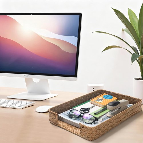 Seagrass Letter Tray - Woven Desk Organizer for Papers & Documents | Stylish Wicker Design