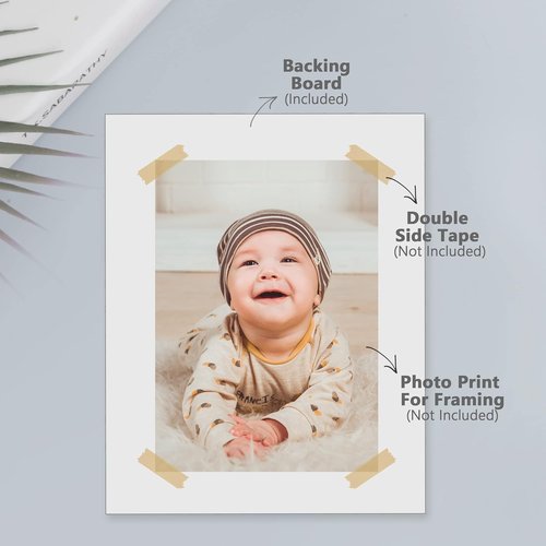 Skiennix 25 Pack Backing Boards - 18x24 Uncut White Mats, Acid-Free & Ideal for Photos/Art