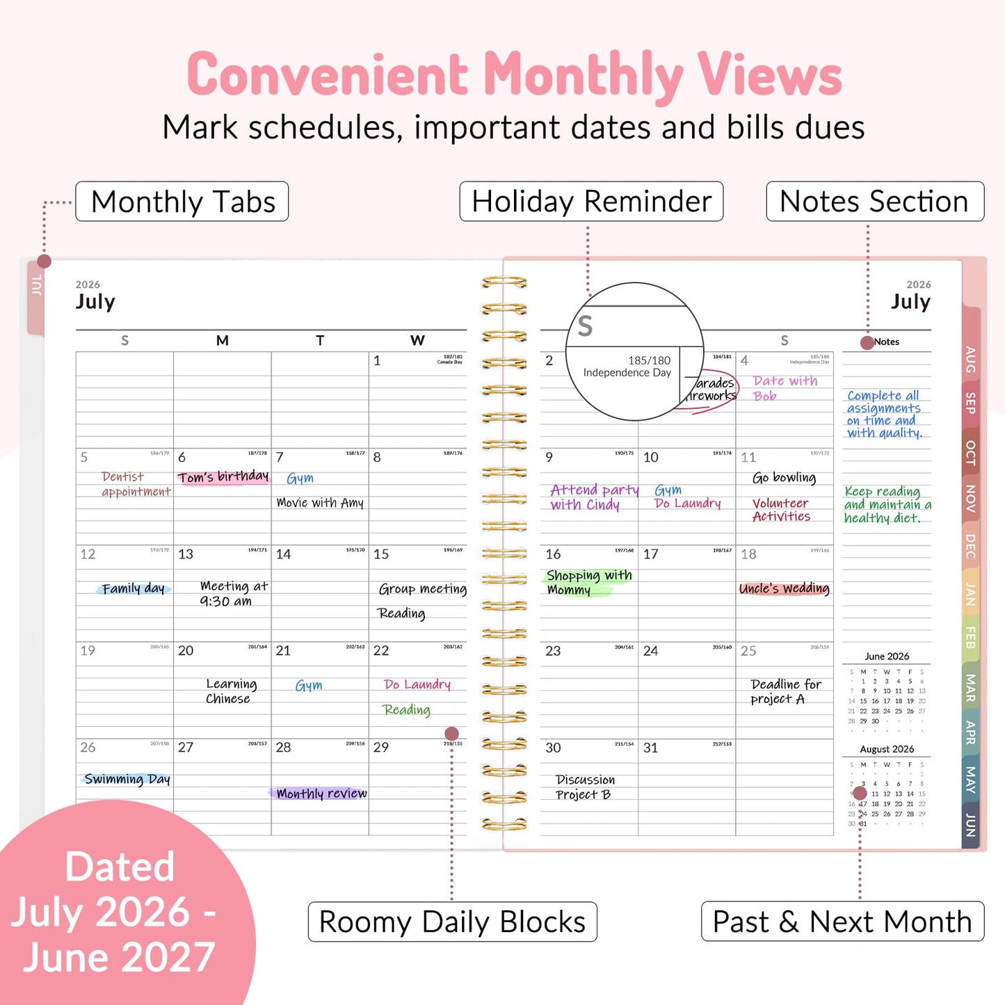 Teacher Planner 2026-2027, Forvencer Academic Planner 2026-2027, Jul 2026 - Jun 2027, 8.5"x11", Weekly & Monthly Planning Book with 7 Periods, School Agenda for Teacher Student, A4, Purple