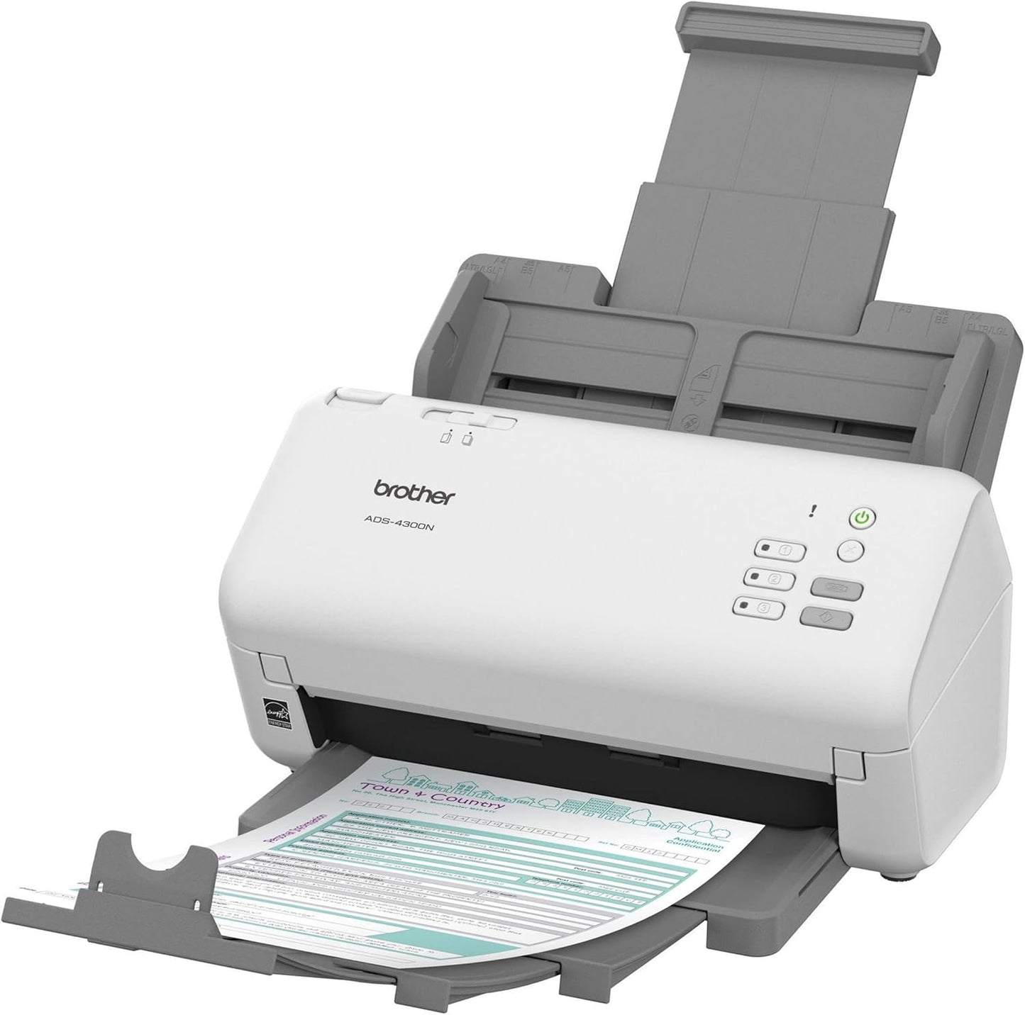 Brother ADS-4300N Professional Desktop Scanner - Fast Duplex Scanning & Networking | White
