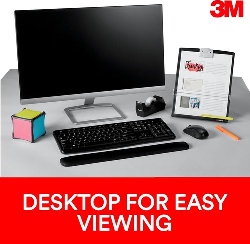 3M Desktop Document Holder - Adjustable Clip for Portrait & Landscape Viewing | Holds Up to 150 Sheets, Black
