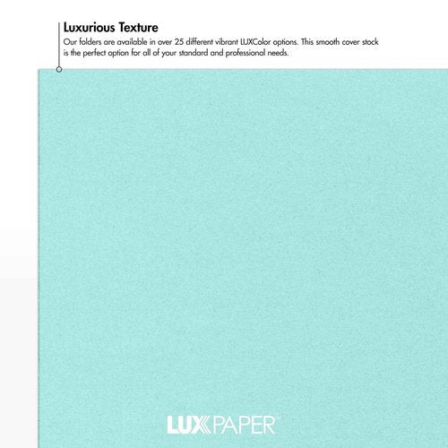 LUXPaper 9" x 12" Presentation Folders | Two Pocket | Seafoam Blue | 100lb. Cover | 50 Qty