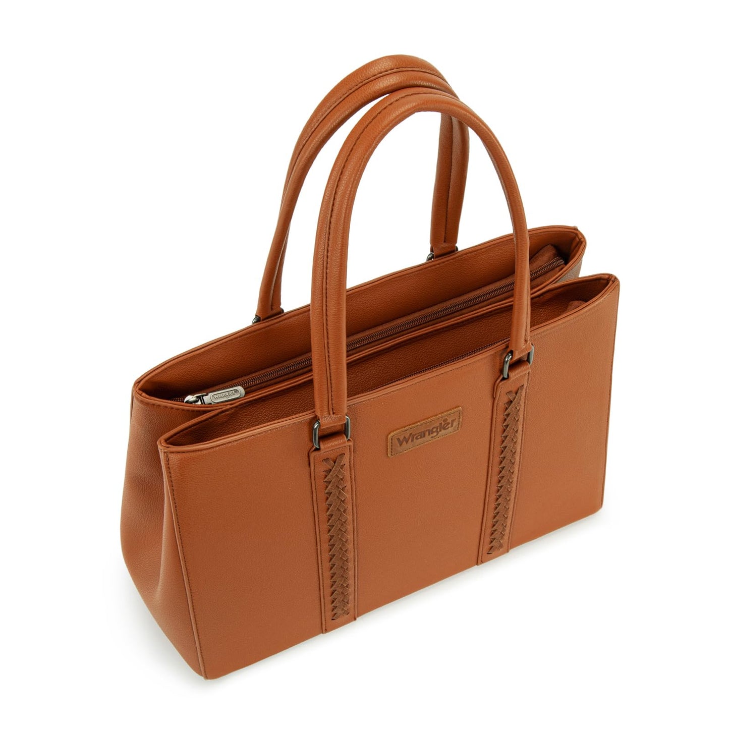 Wrangler Laptop Tote Bag for Women 15.6 Inch Computer Bag for Work Large Double Compartment Purse and Handbag Brown WG387-81192BR