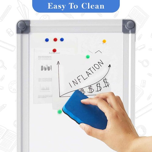 Ireer 2 Pcs Slim Skinny Whiteboard with a Tray to Do List Portable Narrow Tall Dry Erase Board for Door Wall Mounted Aluminum Magnetic Board for Home Office, 7.9"x 31.5"(White)