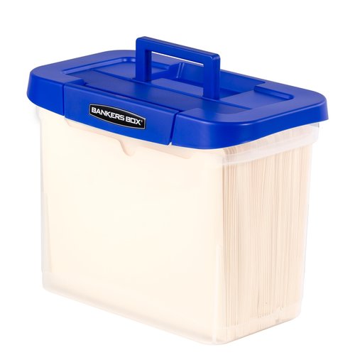 Bankers Box Heavy Duty Plastic File Storage Box Bundle with Hanging Rails, Letter/Legal (2 Pack)
