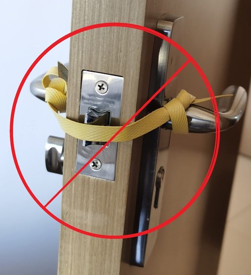 GINFH Lockdown Magnetic Strips Door Security Devices Thin Magnetic Strips School Office Emergency Easy Quick Lock Door Latch White Text Version (30)