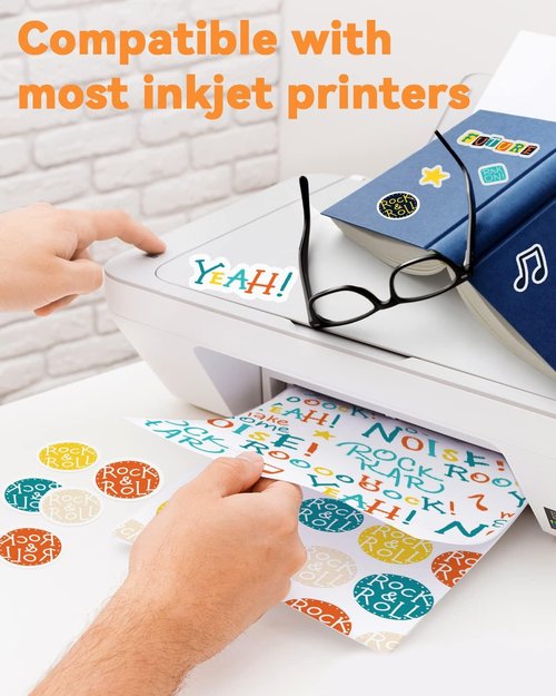 Gwybkq Premium Printable Vinyl - Waterproof Matte Sticker Paper for Inkjet Printers | 150 Sheets, 8.5”x11”