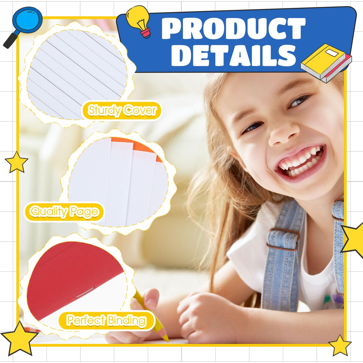 Henoyso 12 Pcs 9.8″ X 7.5″ Primary Composition Notebook K-2 Primary Journal, Notebook for Kids Supplies, Bulk Blank Writing Book for Kid to Write Draw Journal 60 Page (Mixed Color)