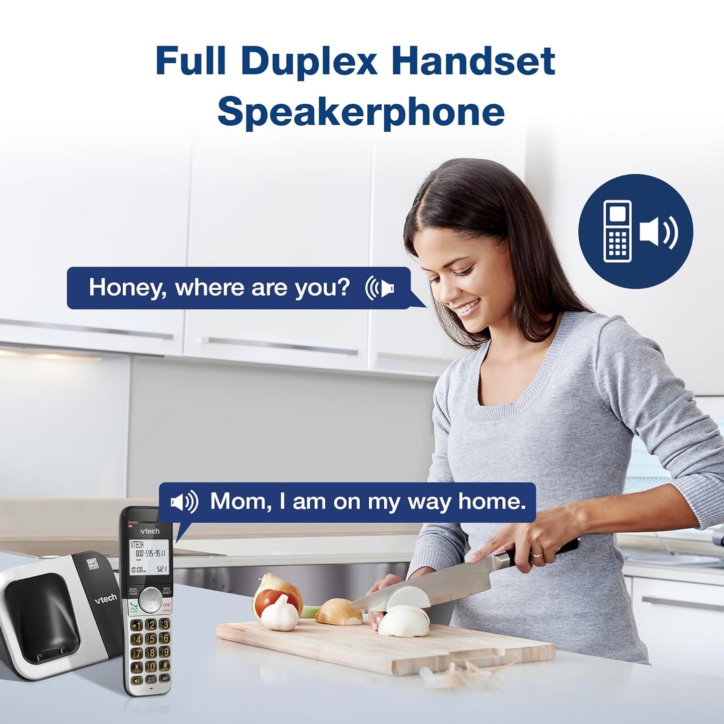 VTech Cordless Phone - 2-Handset System with Large Display & Big Buttons | DECT 6.0, Caller ID, Full Duplex Speakerphone
