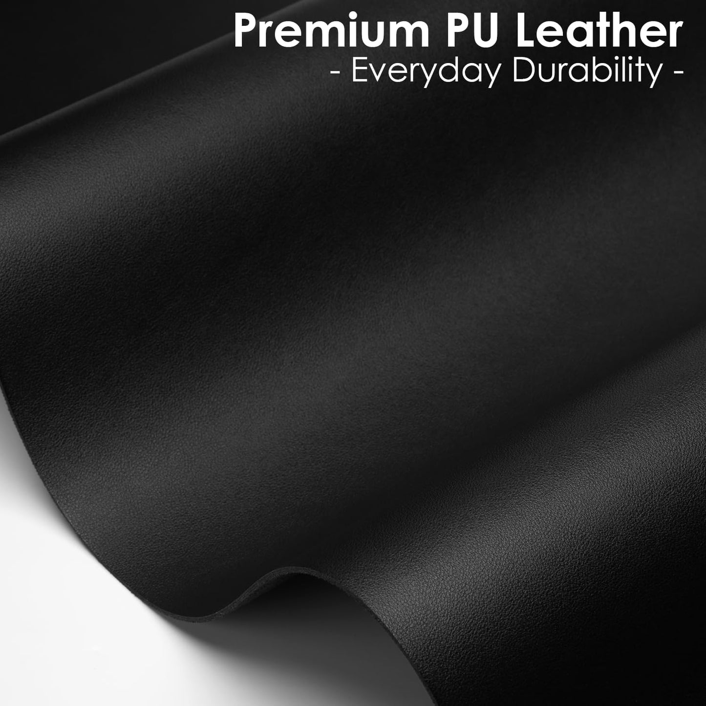 WAYBER Leather Desk Pad Protector - Waterproof PU Mouse Pad for Office & Home | Black 23.7x13.8 in