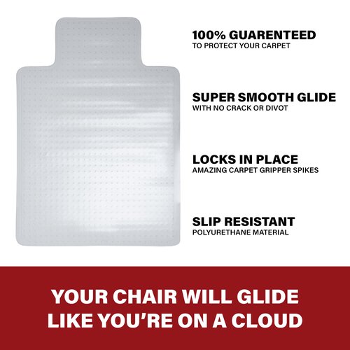 Romig Gripper Office Chair Mat for Hardwood Floor with Lip, Thick 2.2mm, 36 x 48 inch - Clear