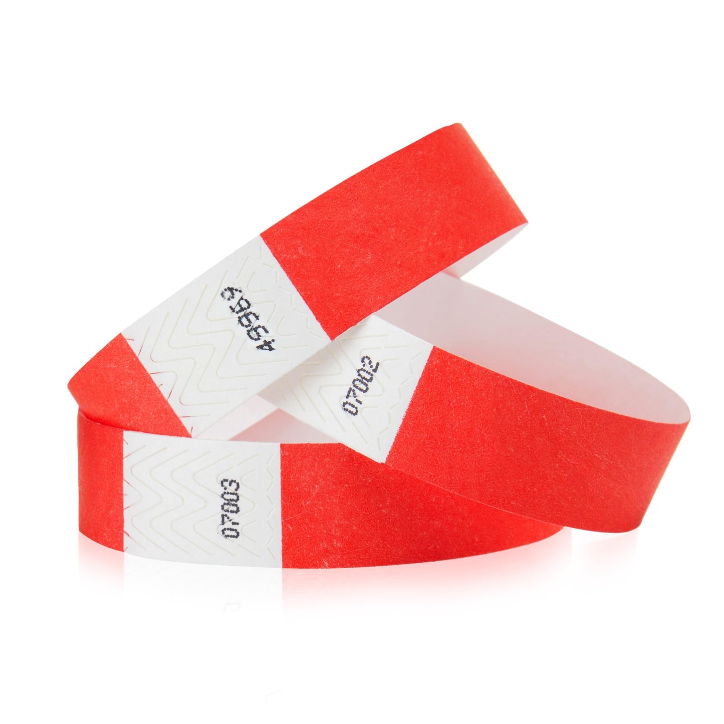 500 WristCo Neon Red Tyvek Wristbands for Events - Tamper-Proof Design & Fluorescent Color Prevent Reuse Premium-Grade Bracelets for Hospital & Medical ID, Party & VIP Identification