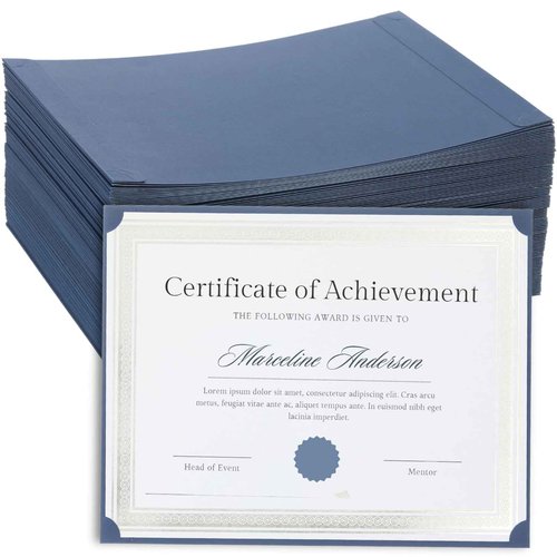 Single Sided Certificate Holders for Awards, Diploma Cover, Graduation Supplies, Navy Blue (11. x 9 in) (125)
