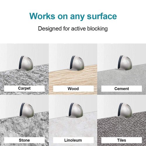 CG PLUS Floor Door Stopper Satin Nickel with Rubber pad, Semicircle Shaped Door Stopper, Stainless Steel for Protecting Wall (2inch x 30pack, Satin Nickel)