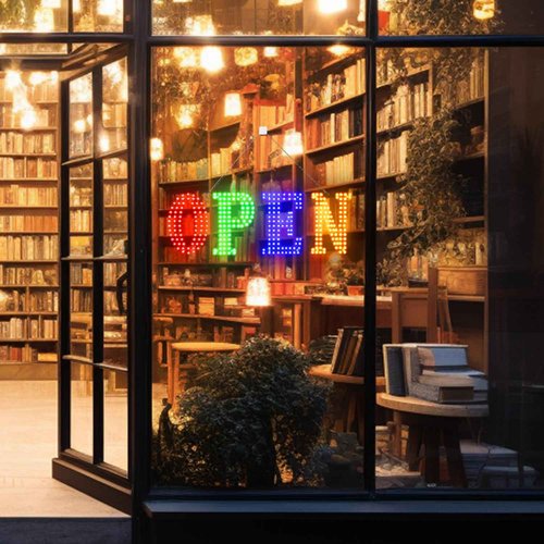 30'' x 10" Led Open Signs for Buisness with Remote Control Ultra Bright Red&Green&Blue&Yellow Open Sign Adjustment Brightness & Speed - 14 Mode, for Storefront Window Shop Store Restaurant Office Hotel